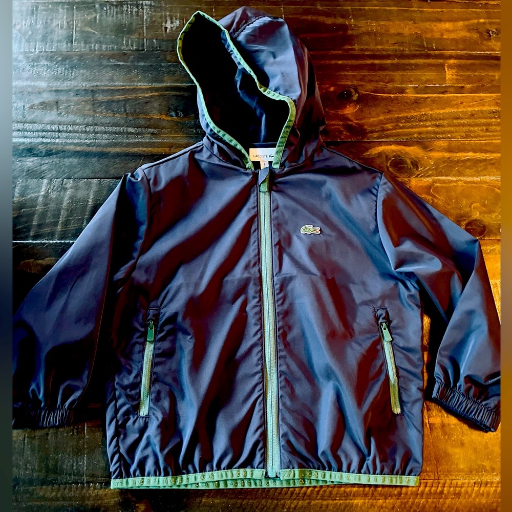 Lacoste Dark Blue Jacket with Green Trim Unisex 5